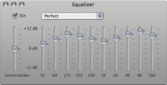 iTunes equalizer settings.