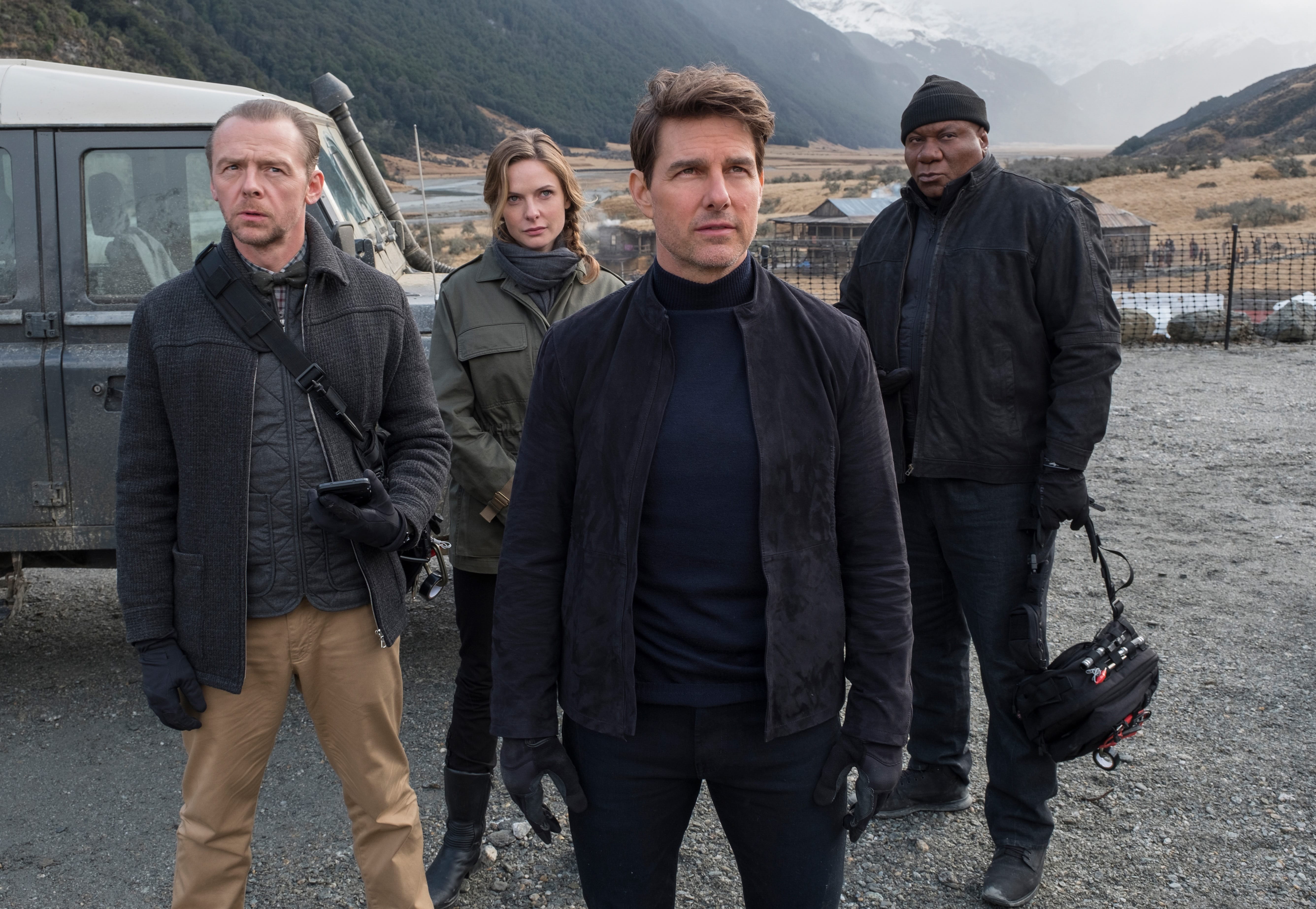 Ethan Hunt mit Benji, Ilsa und Luther im Gebirge in Mission: Impossible – Fallout (2018)